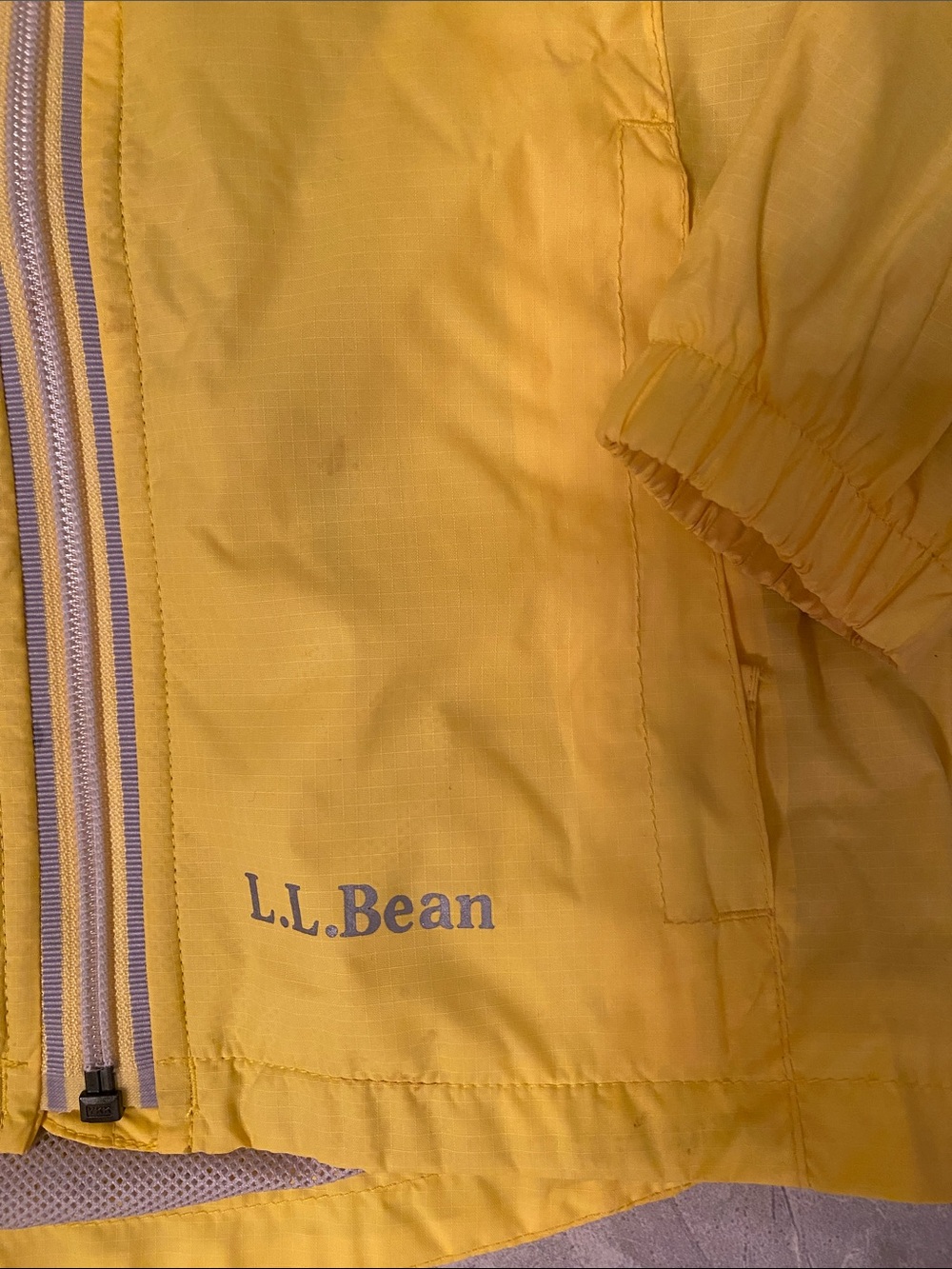L.L. Bean Bright Yellow Kids' Hooded Raincoat - Picture 2 of 4